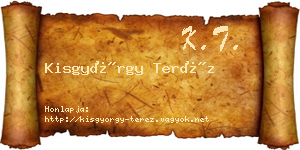 Kisgyörgy Teréz névjegykártya